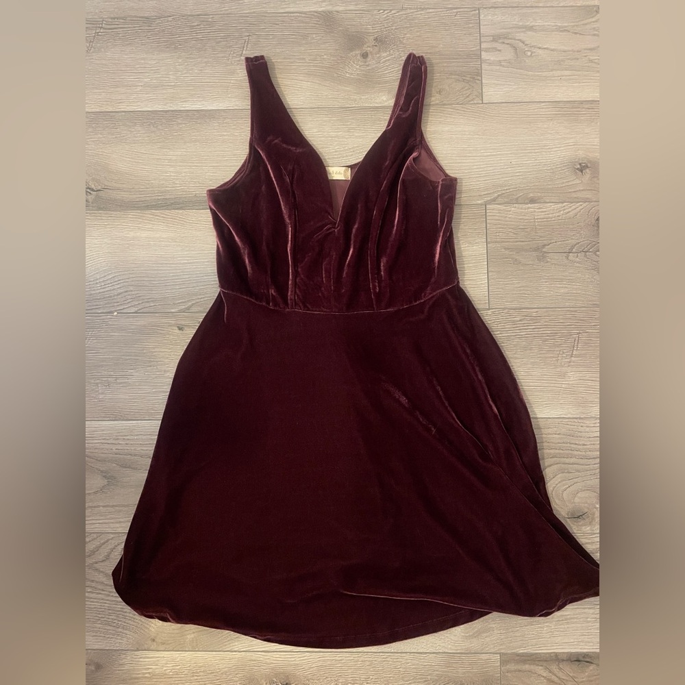 Altar’d State Burgundy Velvet Dress
